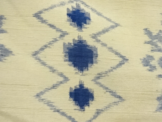アンティーク着物 ] - 紬 アンティーク 花模様織り出し手織り紬着物|お 
